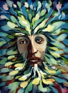 Green Man, Rozome by Dorothy Bunny Bowen